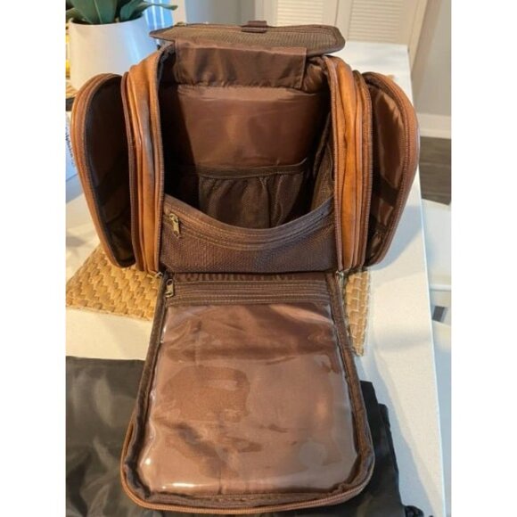 Travel Hanging Toiletry Bag for Men, Large PU Leather Toiletries Organizer - Picture 2 of 3